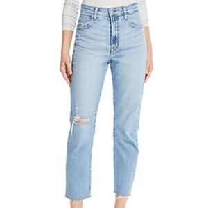 Nobody Denim Light Wash Distressed High Rise Frankie Ankle Jeans